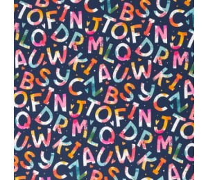 Baumwolle - Buchstaben dunkelblau